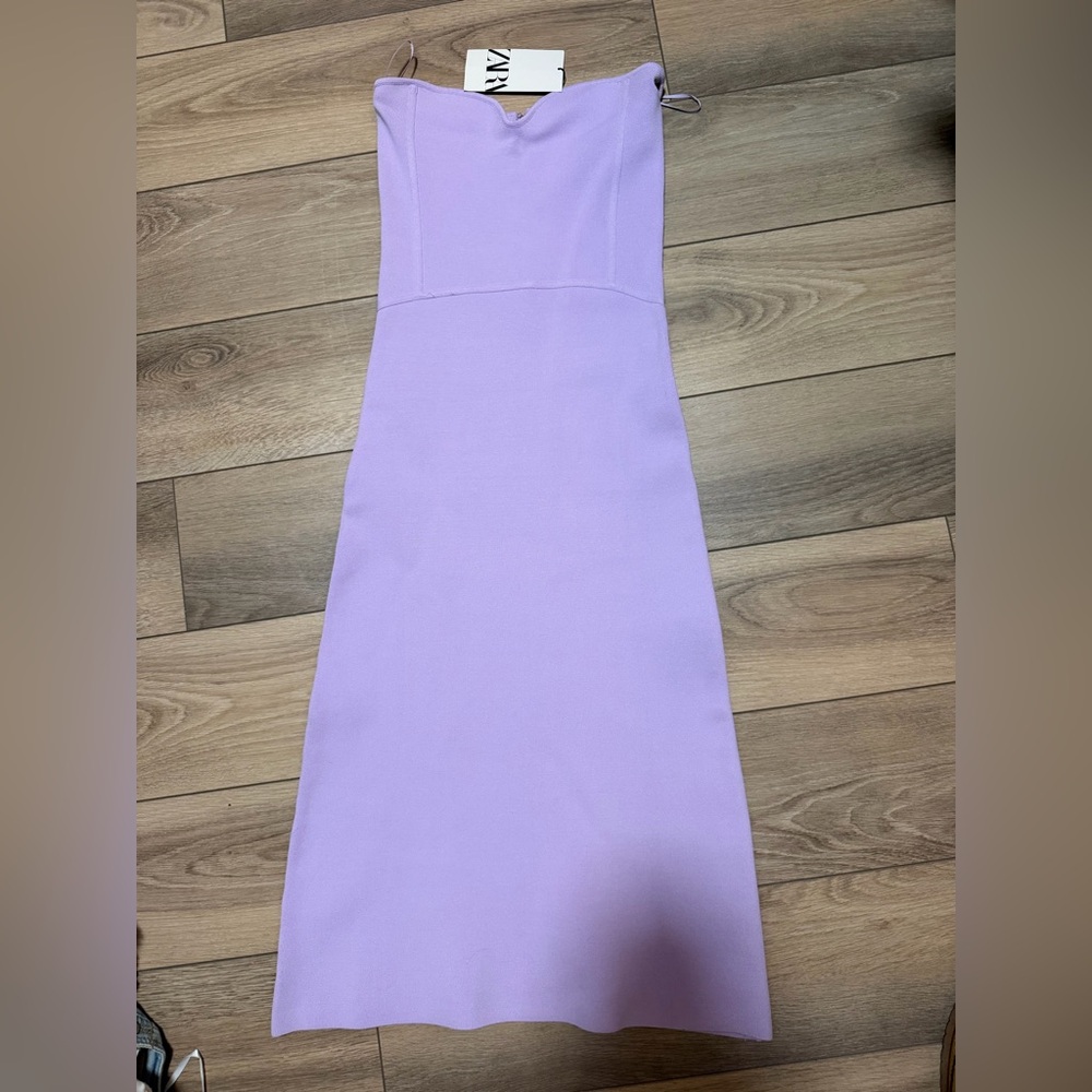 Zara Lilac Bodycon Midi Dress